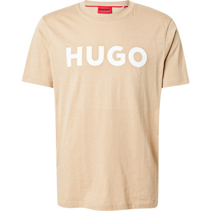 Beige - Front - Hugo Mens Logo Regular T-Shirt