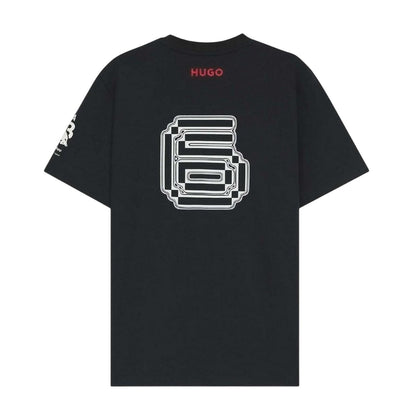 Black - Back - Hugo Mens Cotton Oversized T-Shirt
