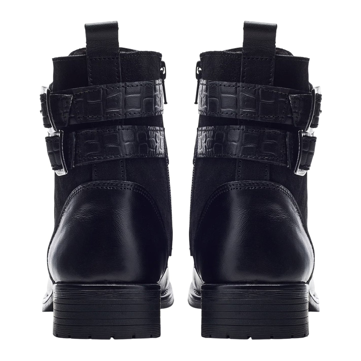 Black - Back - Moda In Pelle Womens-Ladies Mauvaise Leather Ankle Boots