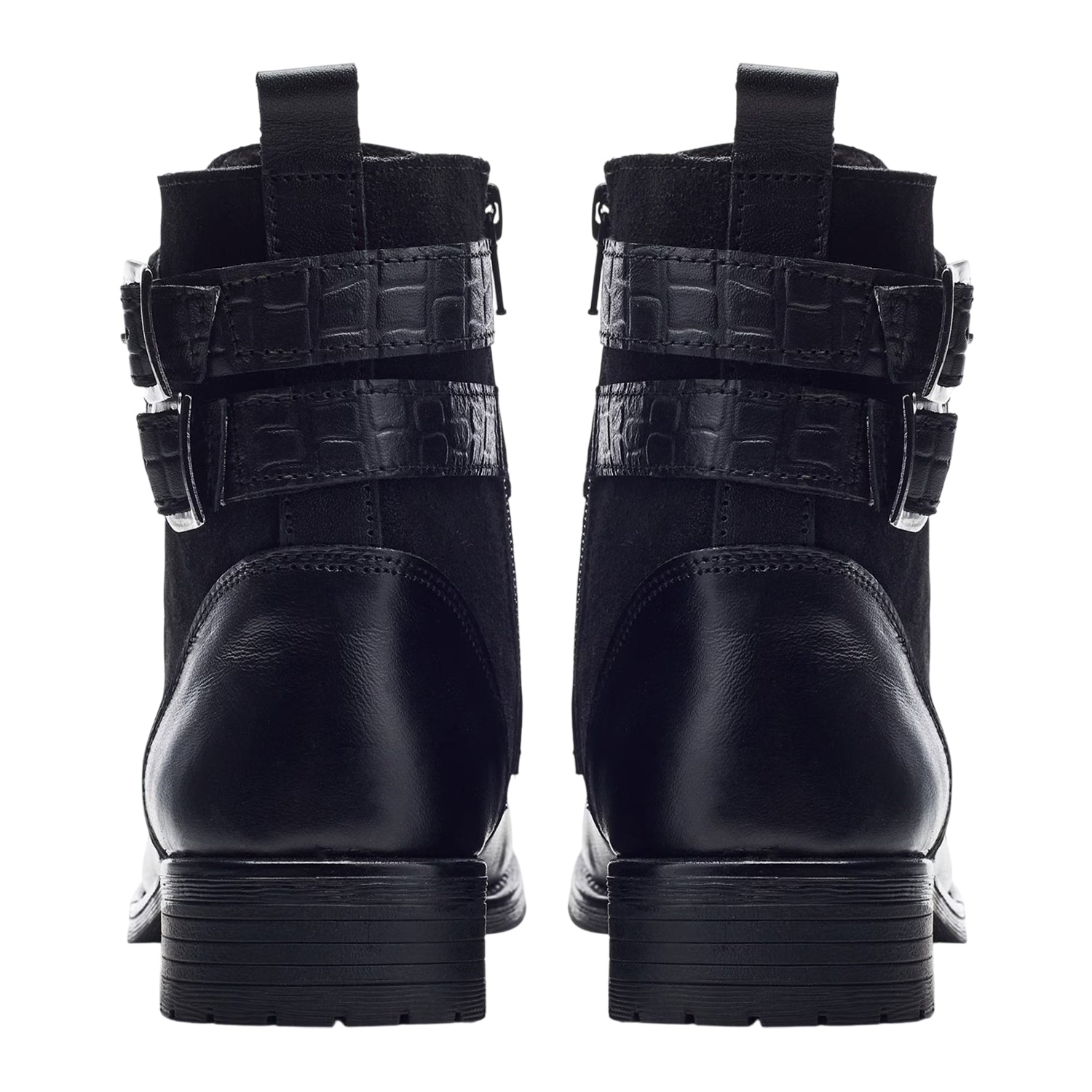 Black - Back - Moda In Pelle Womens-Ladies Mauvaise Leather Ankle Boots