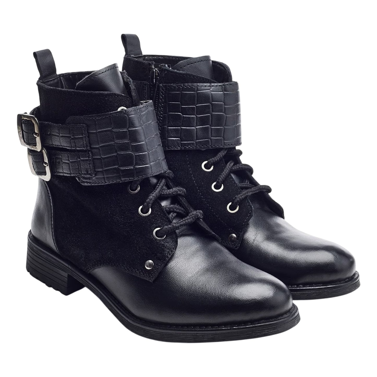 Black - Front - Moda In Pelle Womens-Ladies Mauvaise Leather Ankle Boots