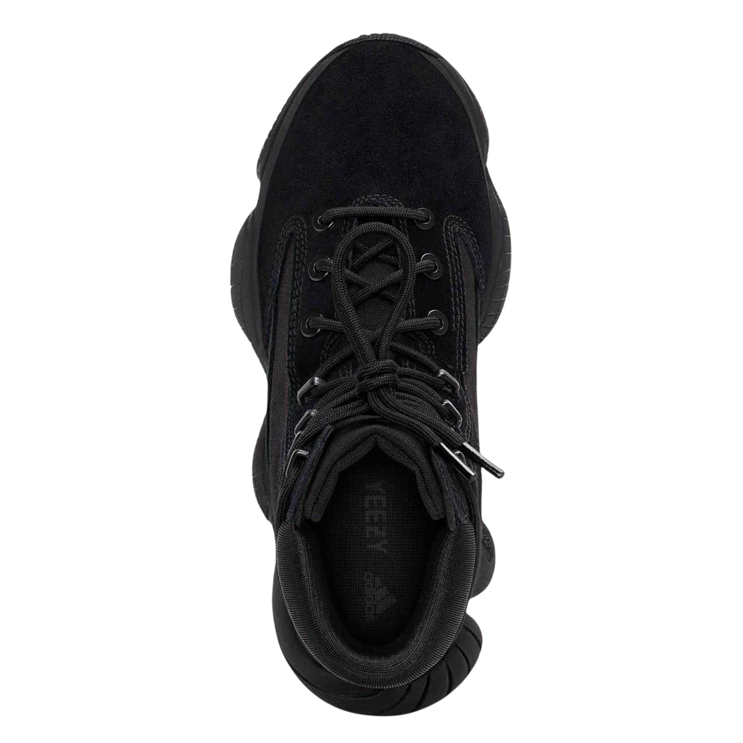 Black - Side - Adidas Childrens-Kids Yeezy 500 Suede Combat Boots