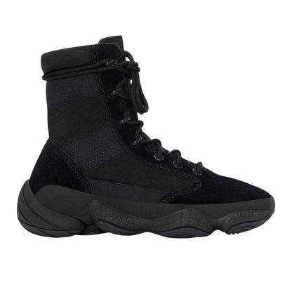 Black - Front - Adidas Childrens-Kids Yeezy 500 Suede Combat Boots
