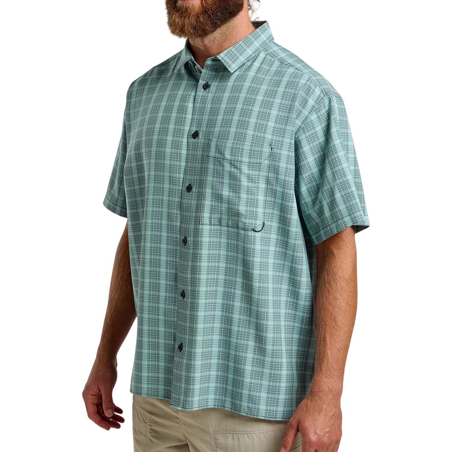 Dark Navy - Side - Jack Wolfskin Mens Checked Relaxed Fit T-Shirt