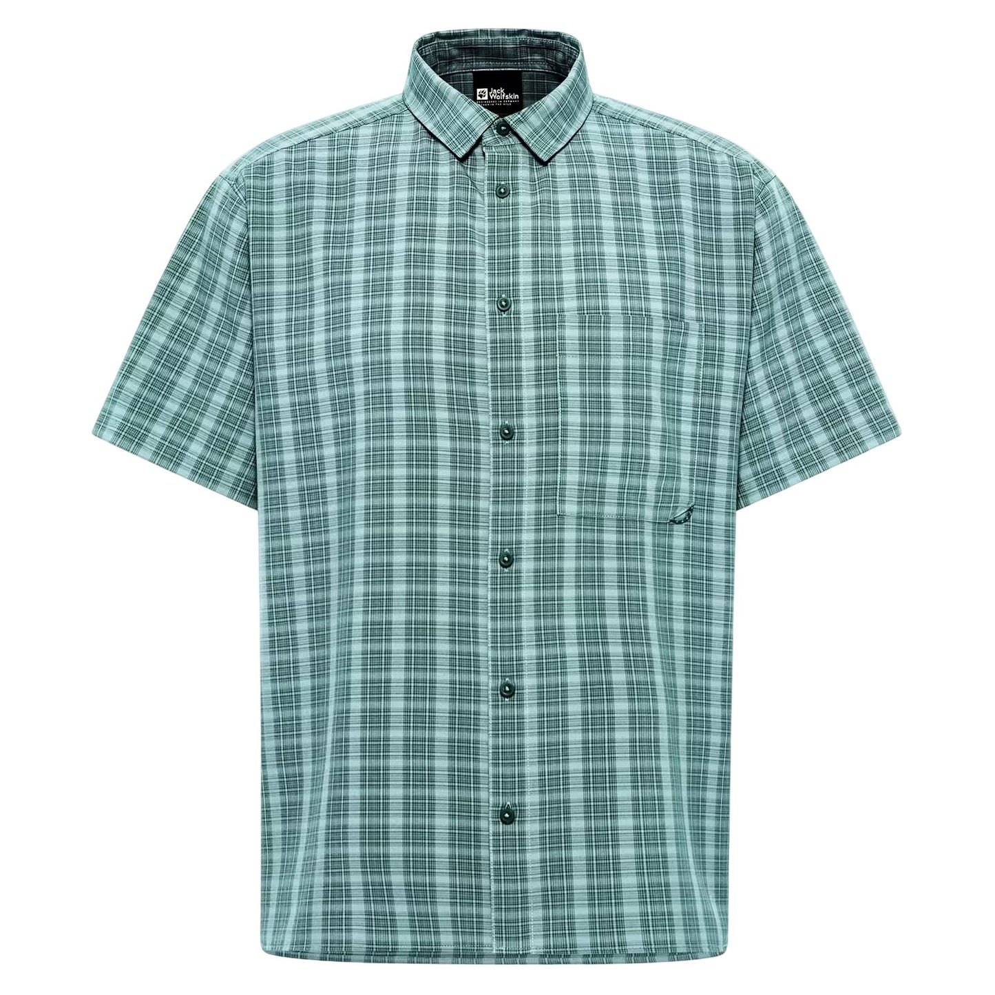 Dark Navy - Front - Jack Wolfskin Mens Checked Relaxed Fit T-Shirt