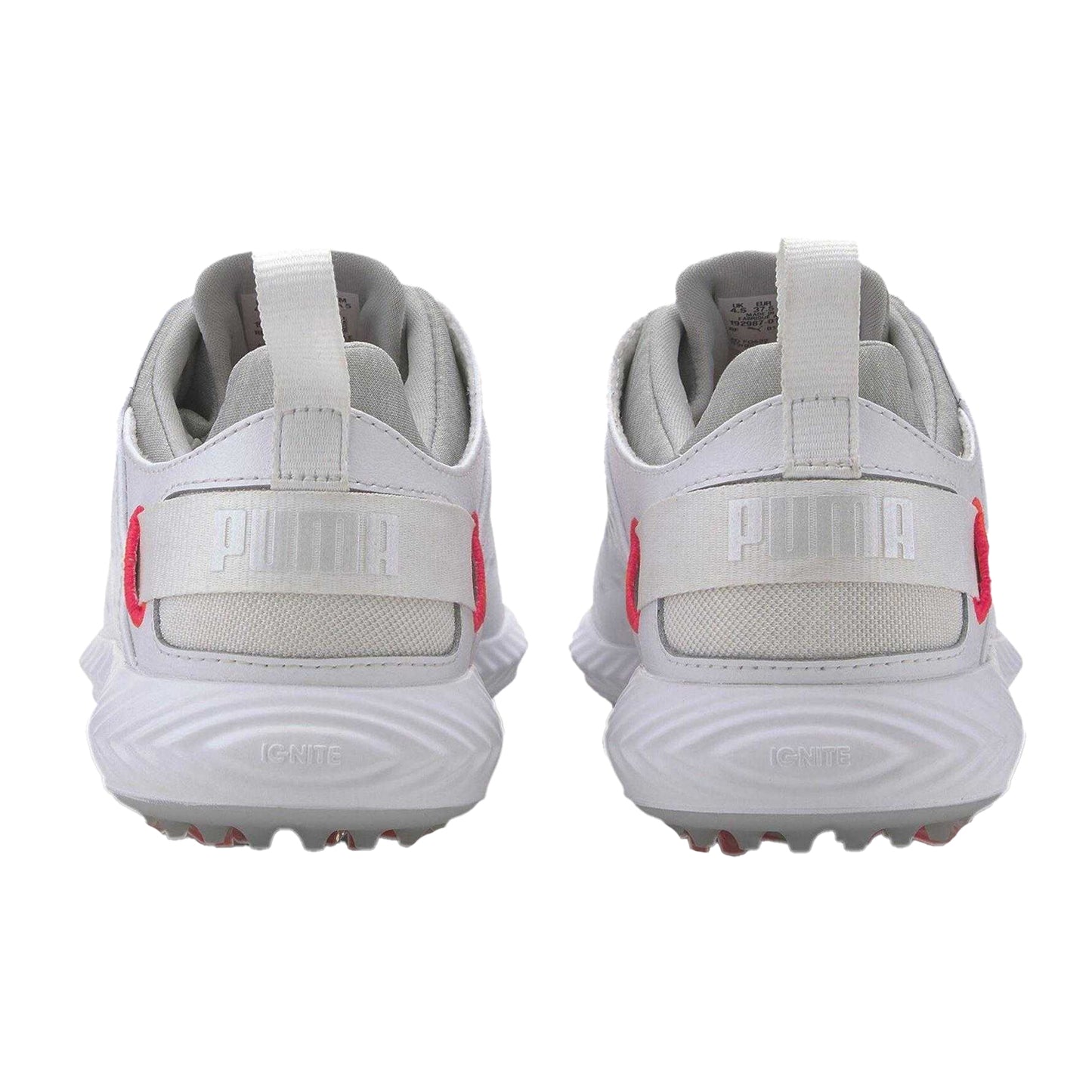 White - Back - Puma Womens-Ladies Blaze Pro Ignite Textured Leather Spikeless Golf Shoes