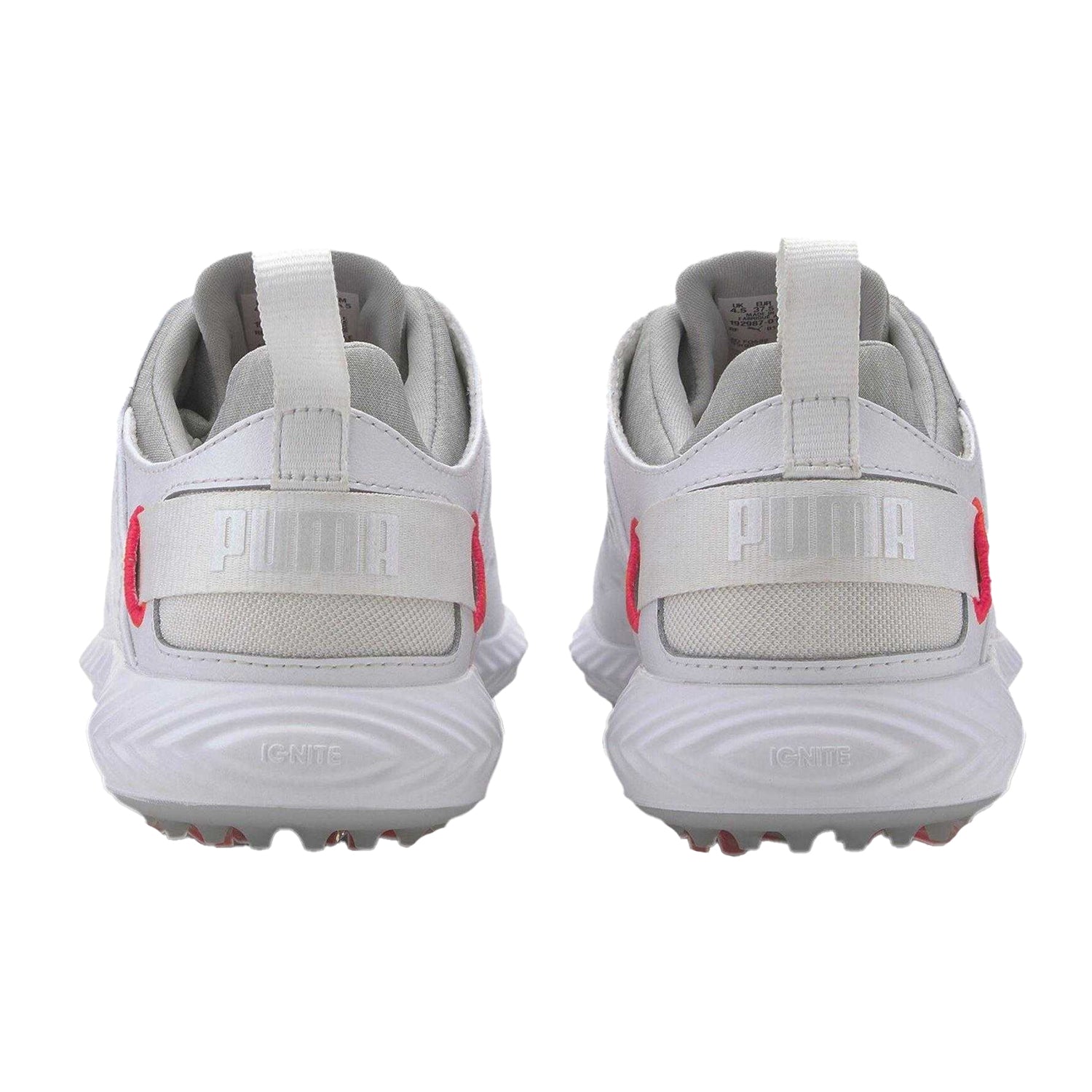 White - Back - Puma Womens-Ladies Blaze Pro Ignite Textured Leather Spikeless Golf Shoes
