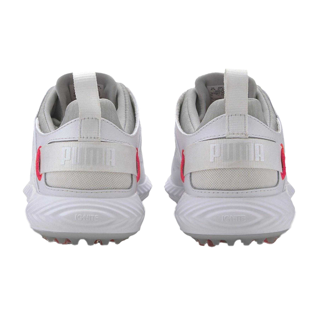 White - Back - Puma Womens-Ladies Blaze Pro Ignite Textured Leather Spikeless Golf Shoes