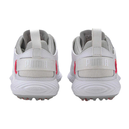 White - Back - Puma Womens-Ladies Blaze Pro Ignite Textured Leather Spikeless Golf Shoes