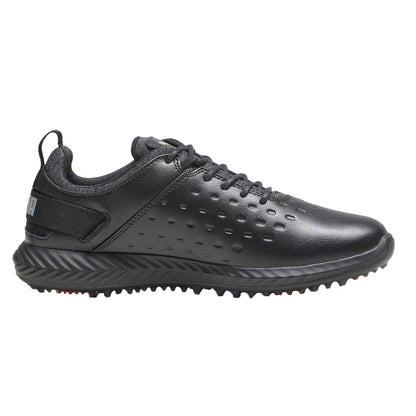 Black - Front - Puma Womens-Ladies Blaze Pro Ignite Textured Leather Spikeless Golf Shoes