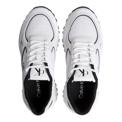 White-Black - Side - Calvin Klein Womens-Ladies Chunky Trainers