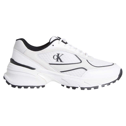 White-Black - Front - Calvin Klein Womens-Ladies Chunky Trainers