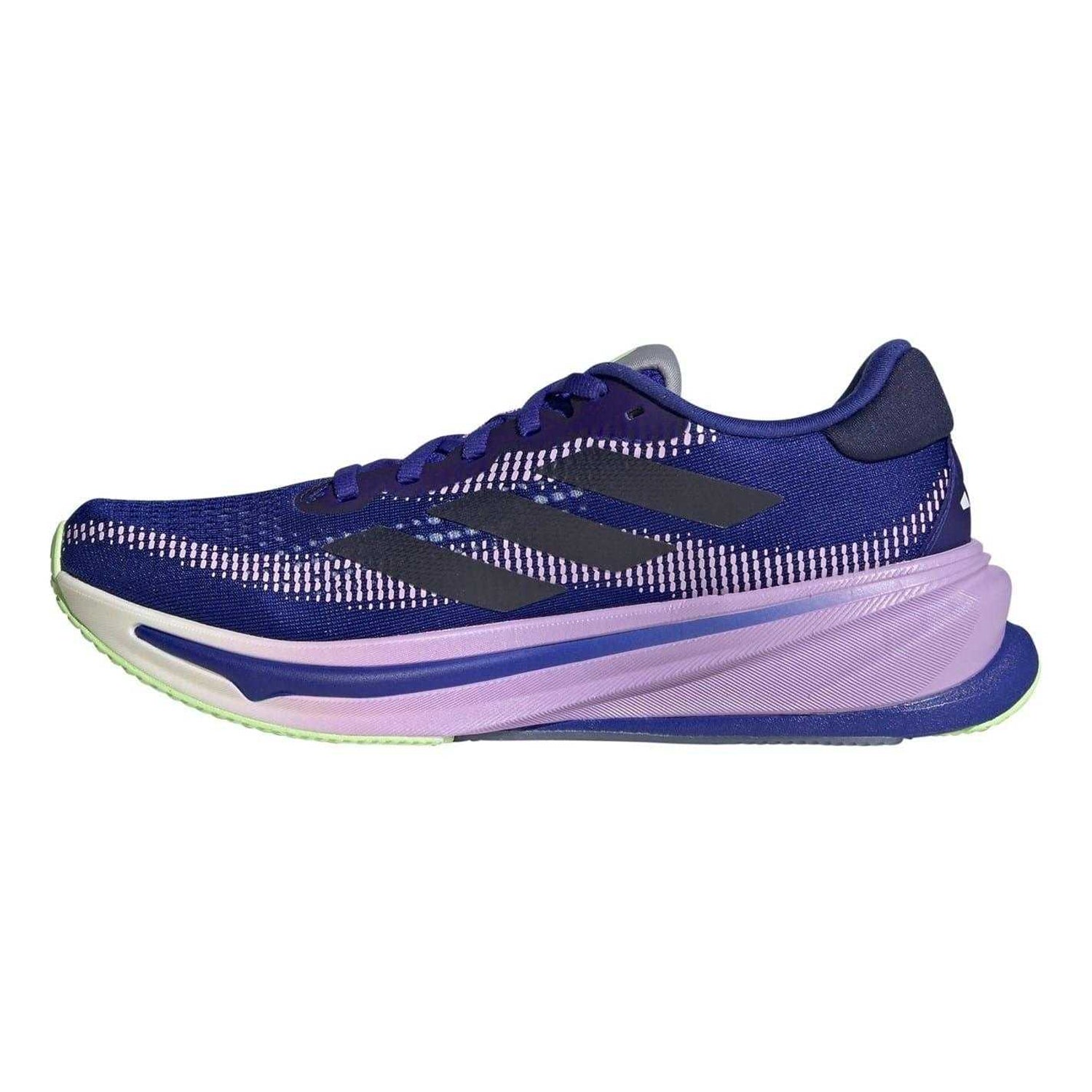 Lucid Blue - Side - Adidas Womens-Ladies Supernova Rise 3 Stripes Shoes