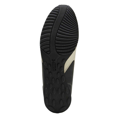 Black-White - Lifestyle - Puma Womens-Ladies Sprint Leather Flat Trainers