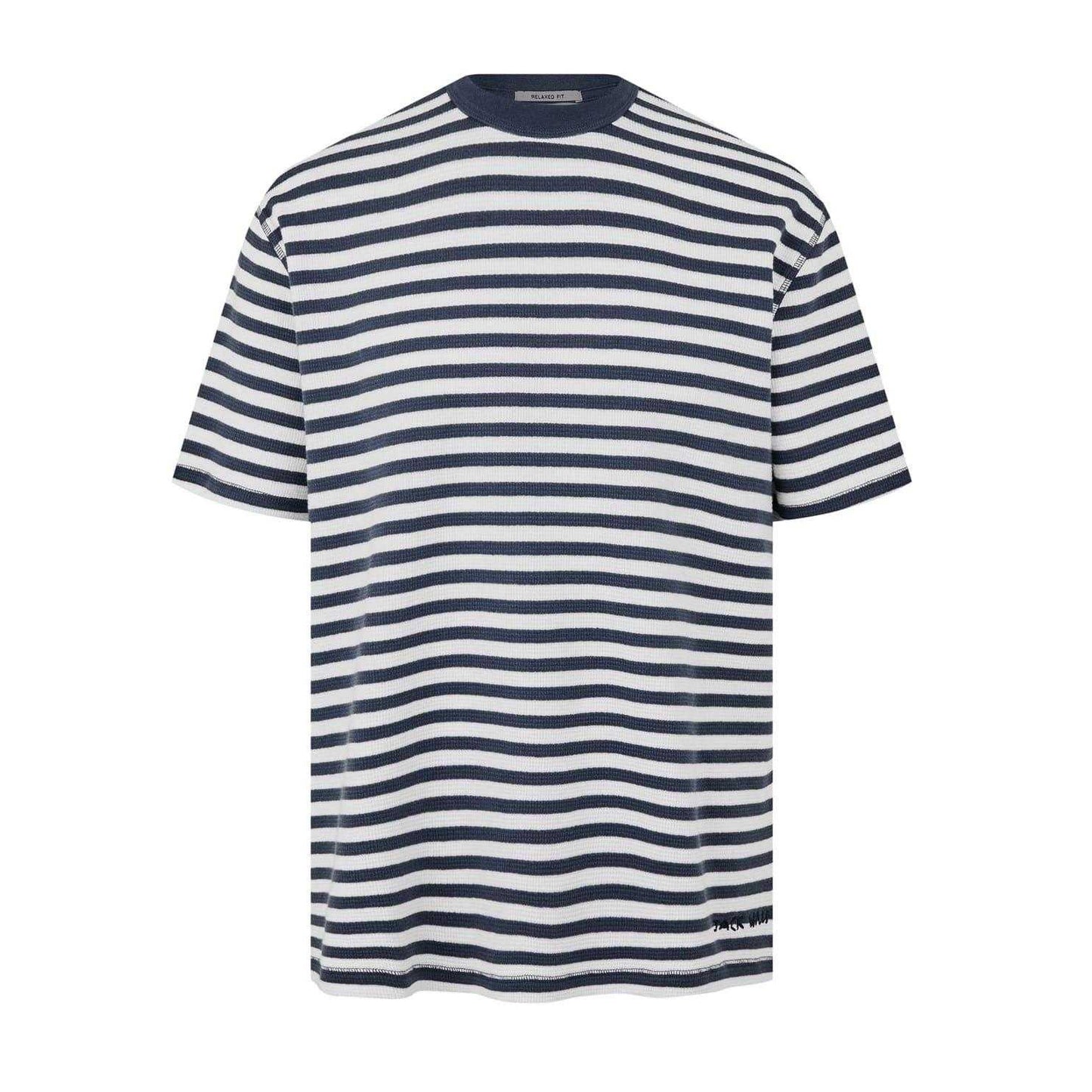 Night Sky-Cream - Front - Jack Wills Mens Striped Crew Neck Regular T-Shirt