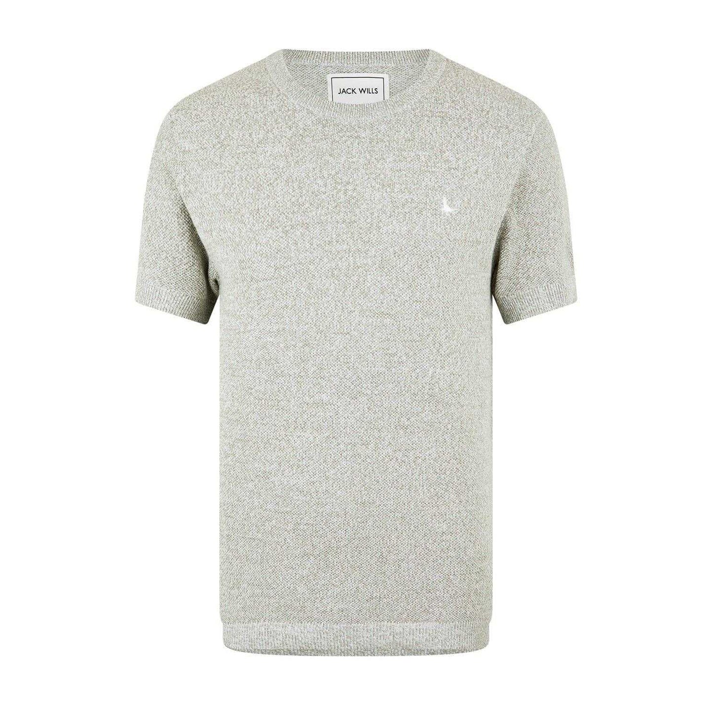 Silver Sage - Front - Jack Wills Mens Embroidered Crew Neck Regular T-Shirt