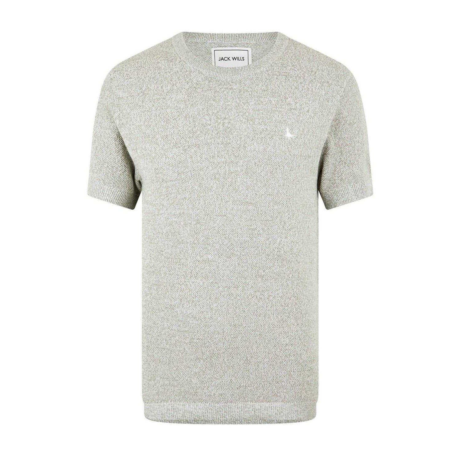 Silver Sage - Front - Jack Wills Mens Embroidered Crew Neck Regular T-Shirt