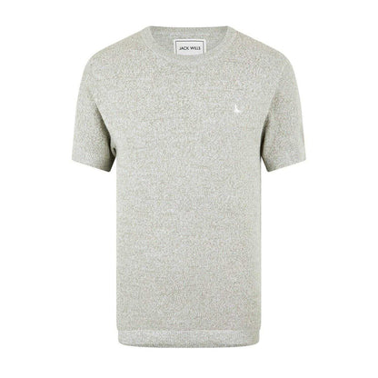 Silver Sage - Front - Jack Wills Mens Embroidered Crew Neck Regular T-Shirt