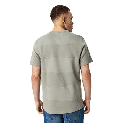 Silver Sage - Back - Jack Wills Mens Textured Stripe Crew Neck T-Shirt
