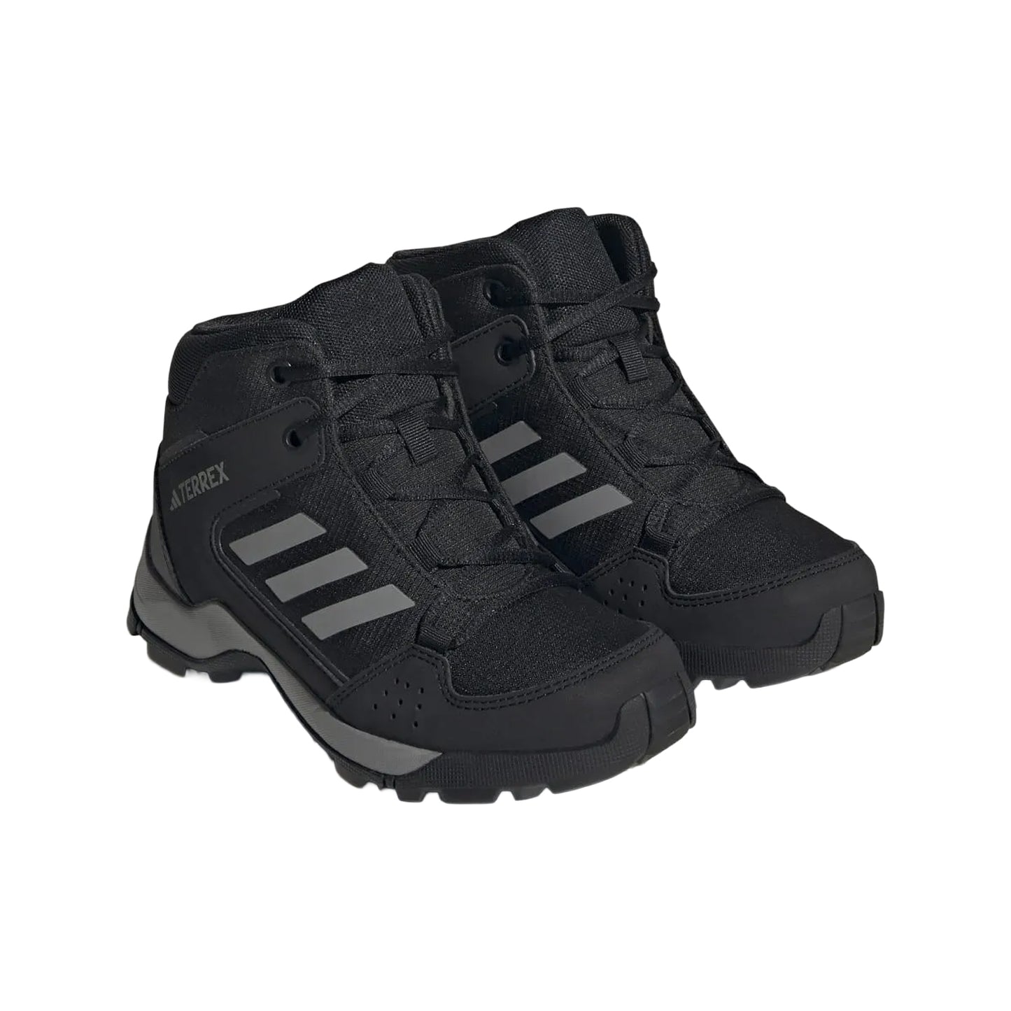 Black-Grey - Front - Adidas Childrens-Kids Terrex Hyperhiker Mid Cut Hiking Shoes