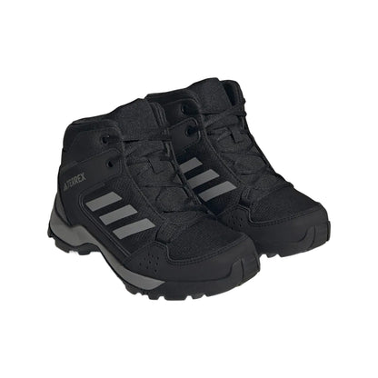 Black-Grey - Front - Adidas Childrens-Kids Terrex Hyperhiker Mid Cut Hiking Shoes