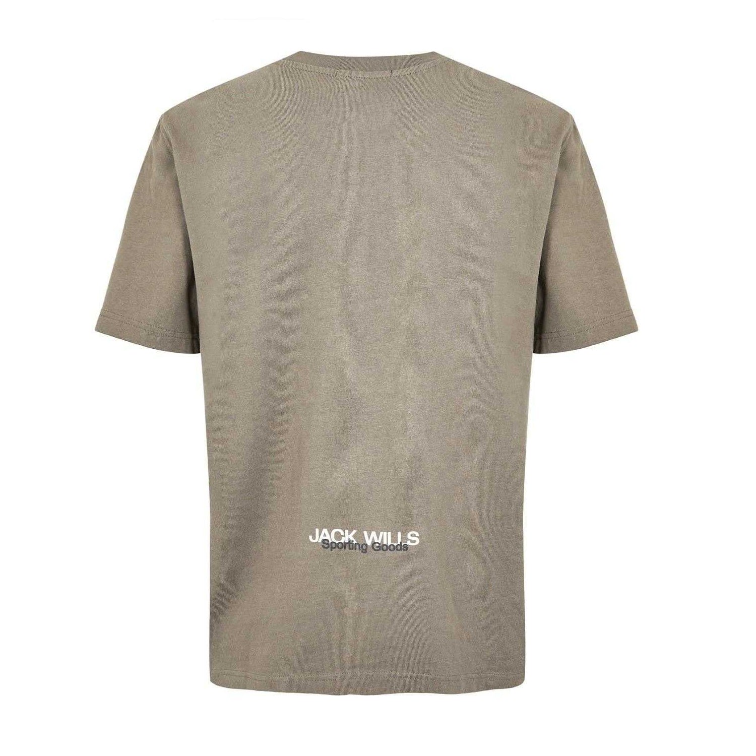 Olive - Back - Jack Wills Mens Established Back Print T-Shirt