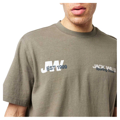 Olive - Side - Jack Wills Mens Established Back Print T-Shirt