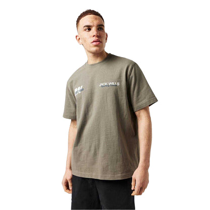 Olive - Lifestyle - Jack Wills Mens Established Back Print T-Shirt