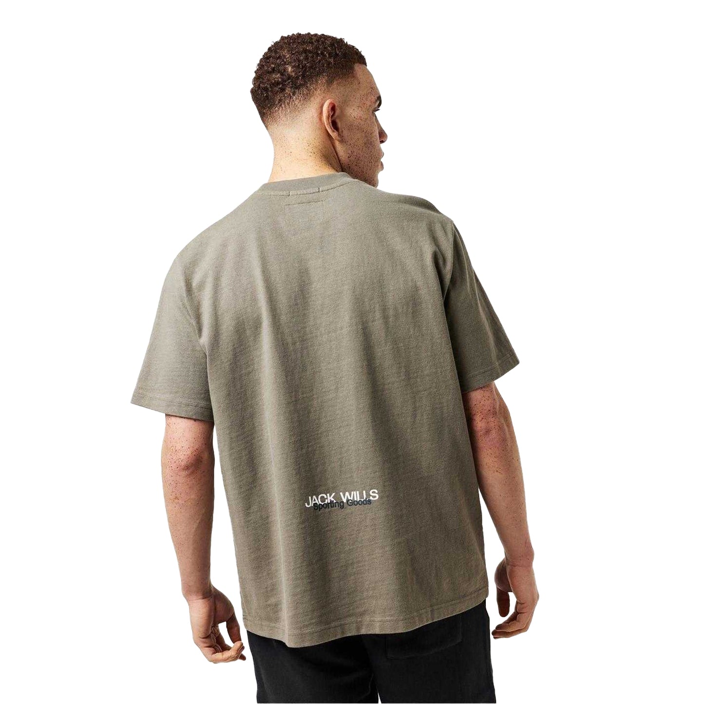 Olive - Pack Shot - Jack Wills Mens Established Back Print T-Shirt