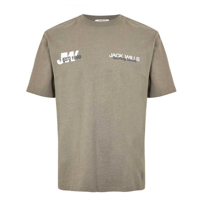 Olive - Front - Jack Wills Mens Established Back Print T-Shirt