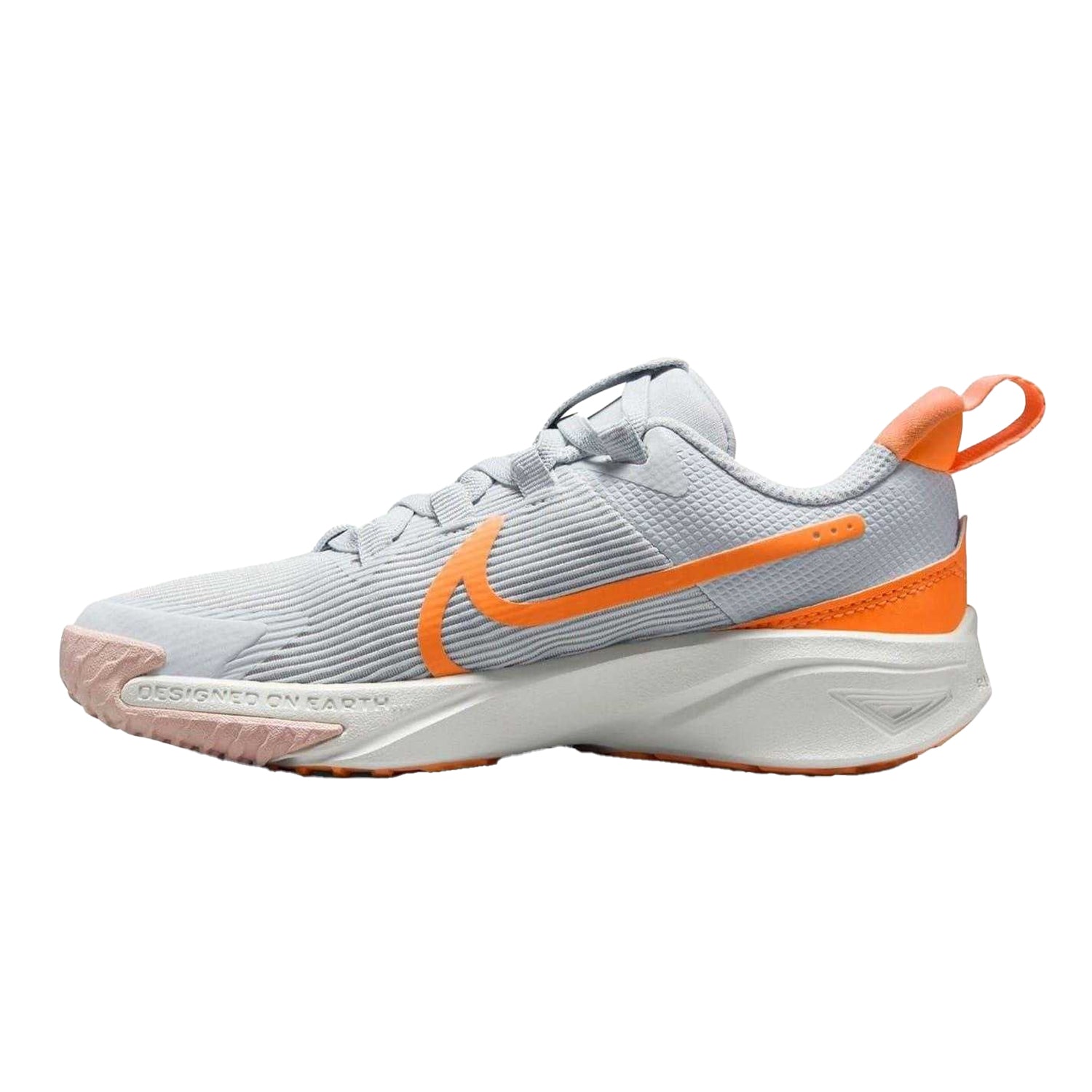 Grey-Orange - Side - Nike Childrens-Kids Star Runner 4 Ripple Trainers