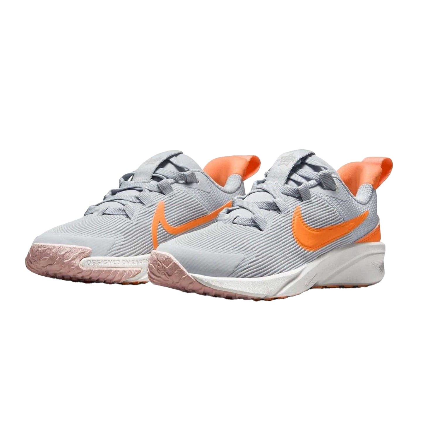 Grey-Orange - Pack Shot - Nike Childrens-Kids Star Runner 4 Ripple Trainers