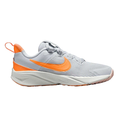 Grey-Orange - Front - Nike Childrens-Kids Star Runner 4 Ripple Trainers