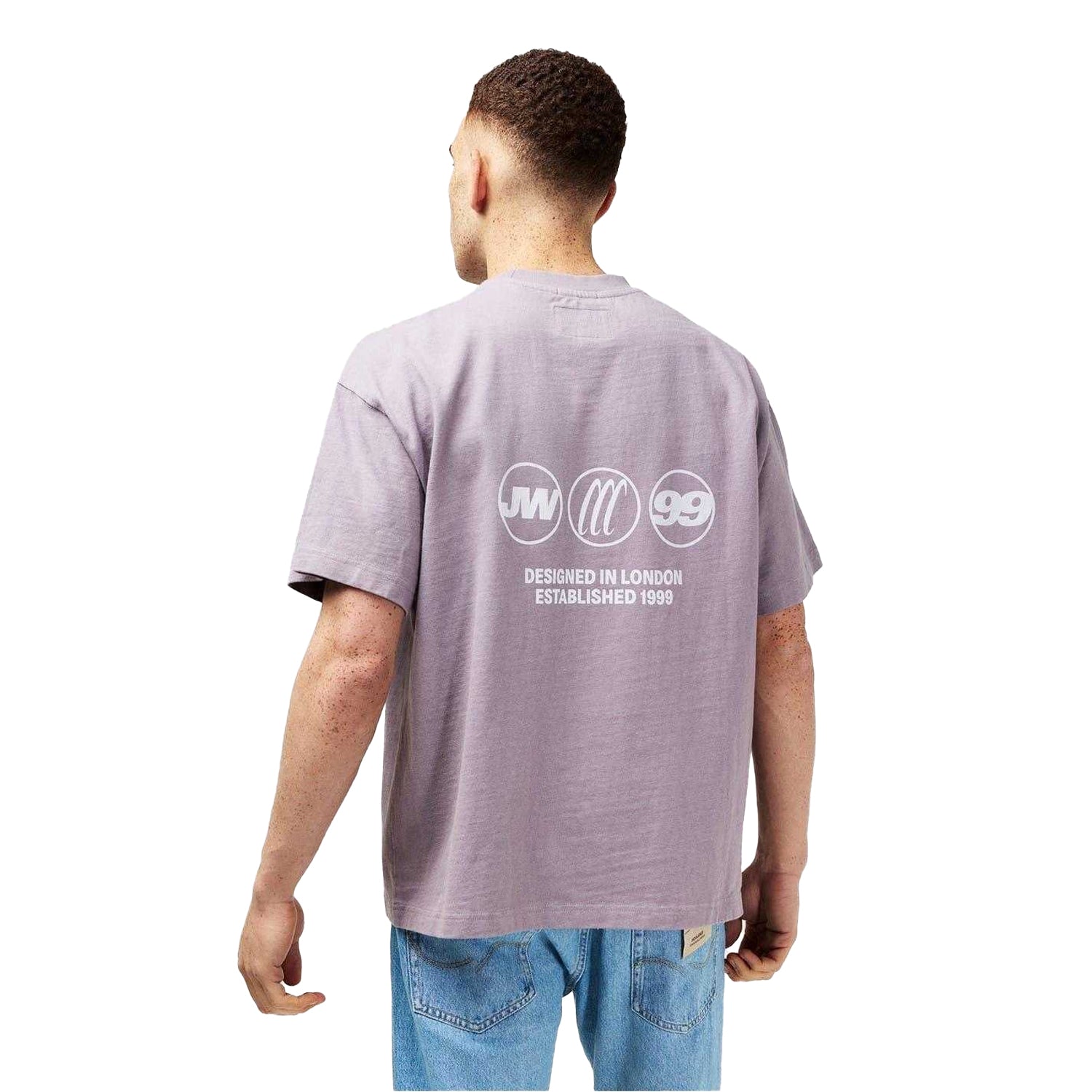 Dark Lilac - Back - Jack Wills Mens Multi Hit Crew Neck T-Shirt