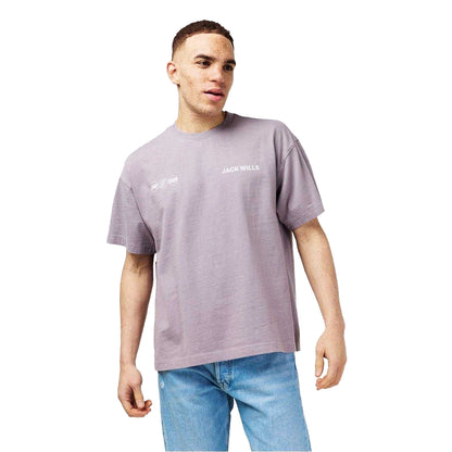 Dark Lilac - Side - Jack Wills Mens Multi Hit Crew Neck T-Shirt