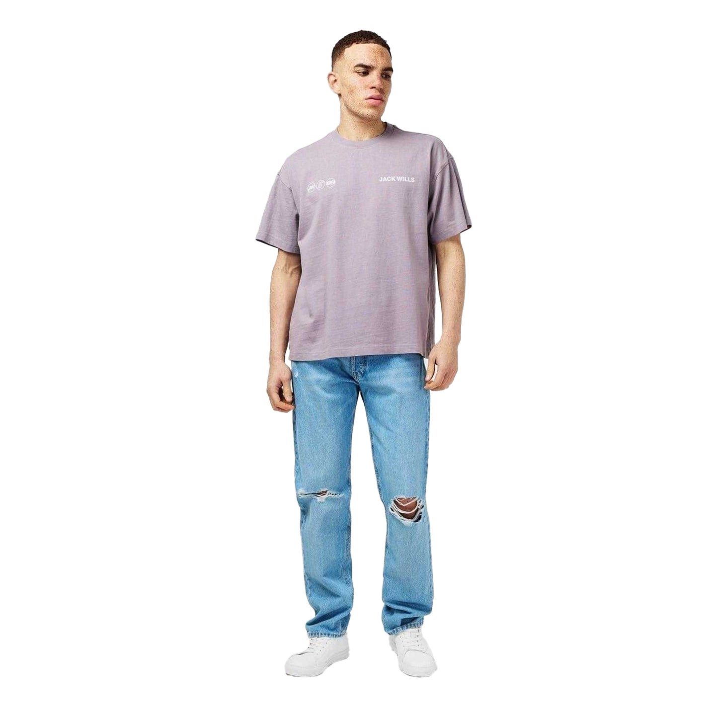 Dark Lilac - Lifestyle - Jack Wills Mens Multi Hit Crew Neck T-Shirt