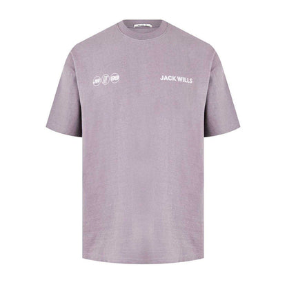 Dark Lilac - Front - Jack Wills Mens Multi Hit Crew Neck T-Shirt