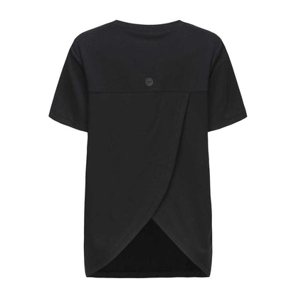Black - Back - Slazenger Womens-Ladies Crossover Hem Training T-Shirt