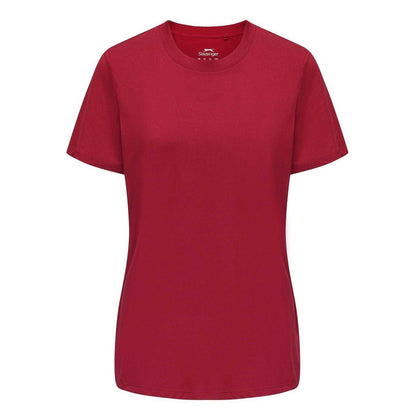 Burgundy - Front - Slazenger Womens-Ladies Crossover Hem Training T-Shirt