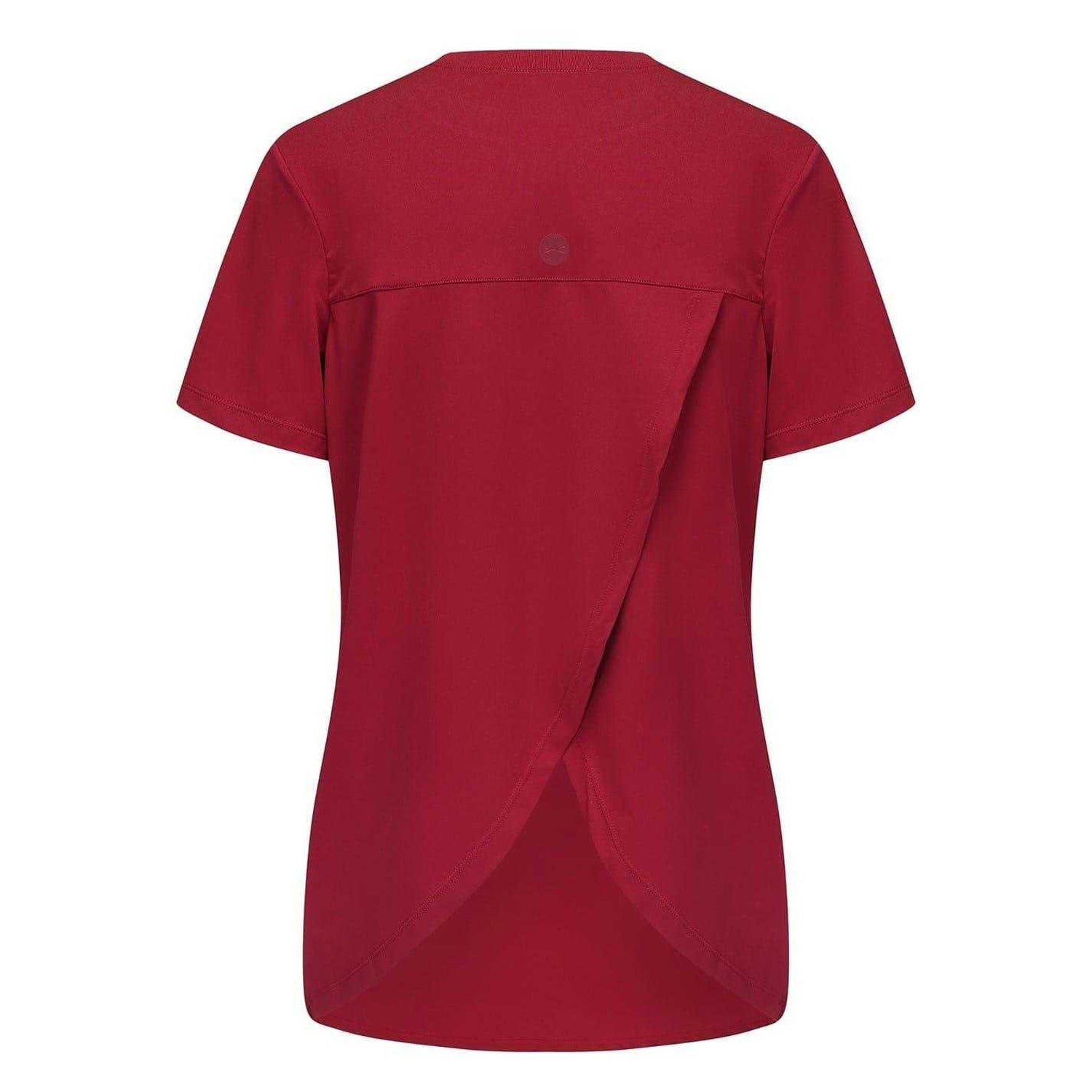 Burgundy - Back - Slazenger Womens-Ladies Crossover Hem Training T-Shirt