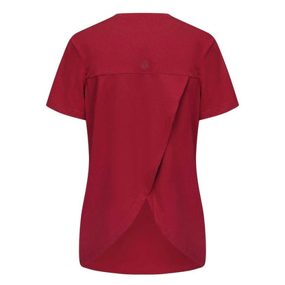 Burgundy - Back - Slazenger Womens-Ladies Crossover Hem Training T-Shirt