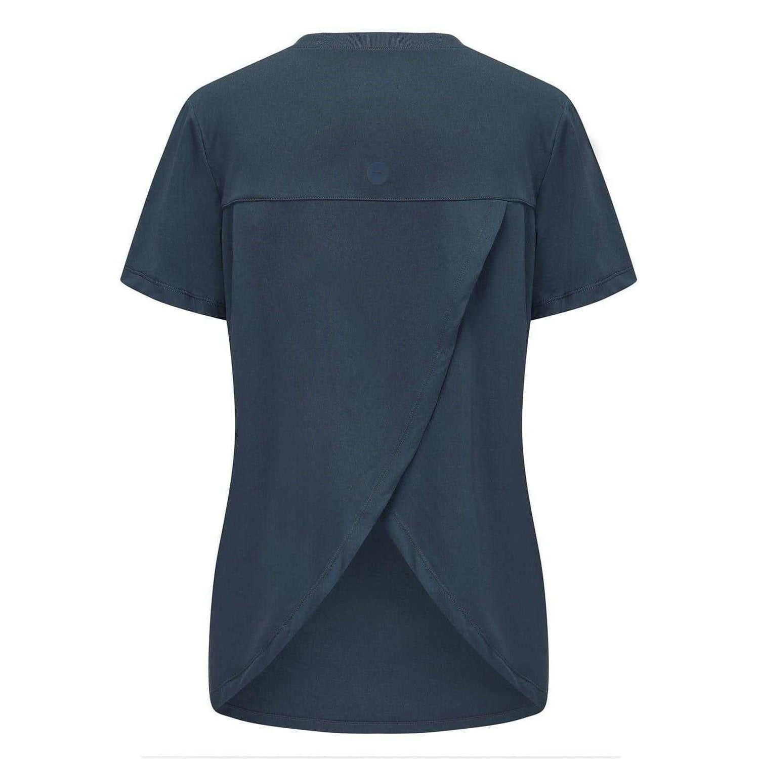 Midnight Navy - Back - Slazenger Womens-Ladies Crossover Hem Training T-Shirt