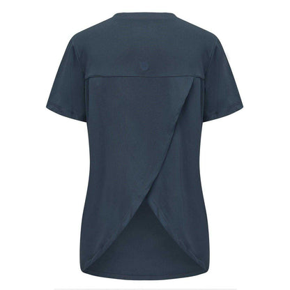 Midnight Navy - Back - Slazenger Womens-Ladies Crossover Hem Training T-Shirt