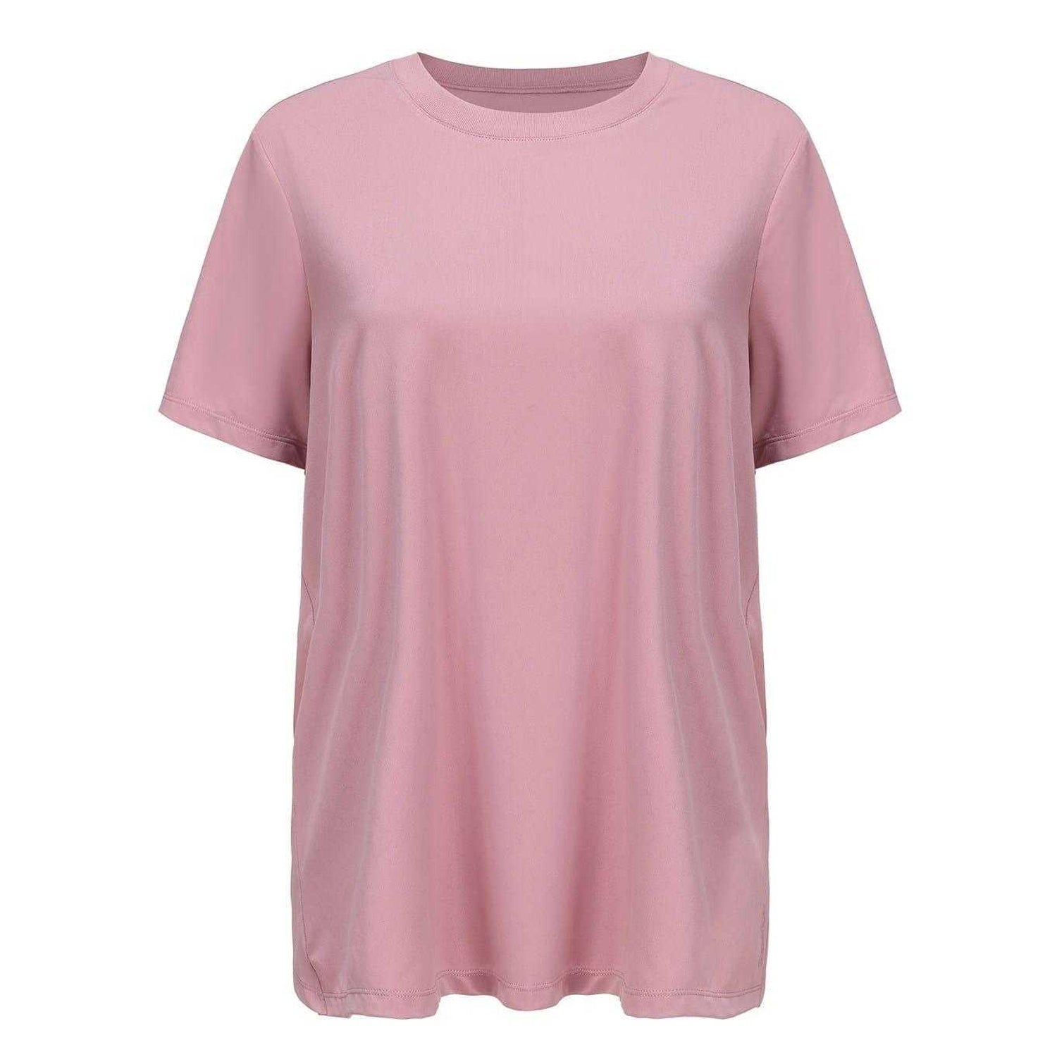 Pink - Front - Slazenger Womens-Ladies Crossover Hem Training T-Shirt