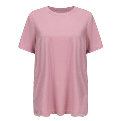 Pink - Front - Slazenger Womens-Ladies Crossover Hem Training T-Shirt