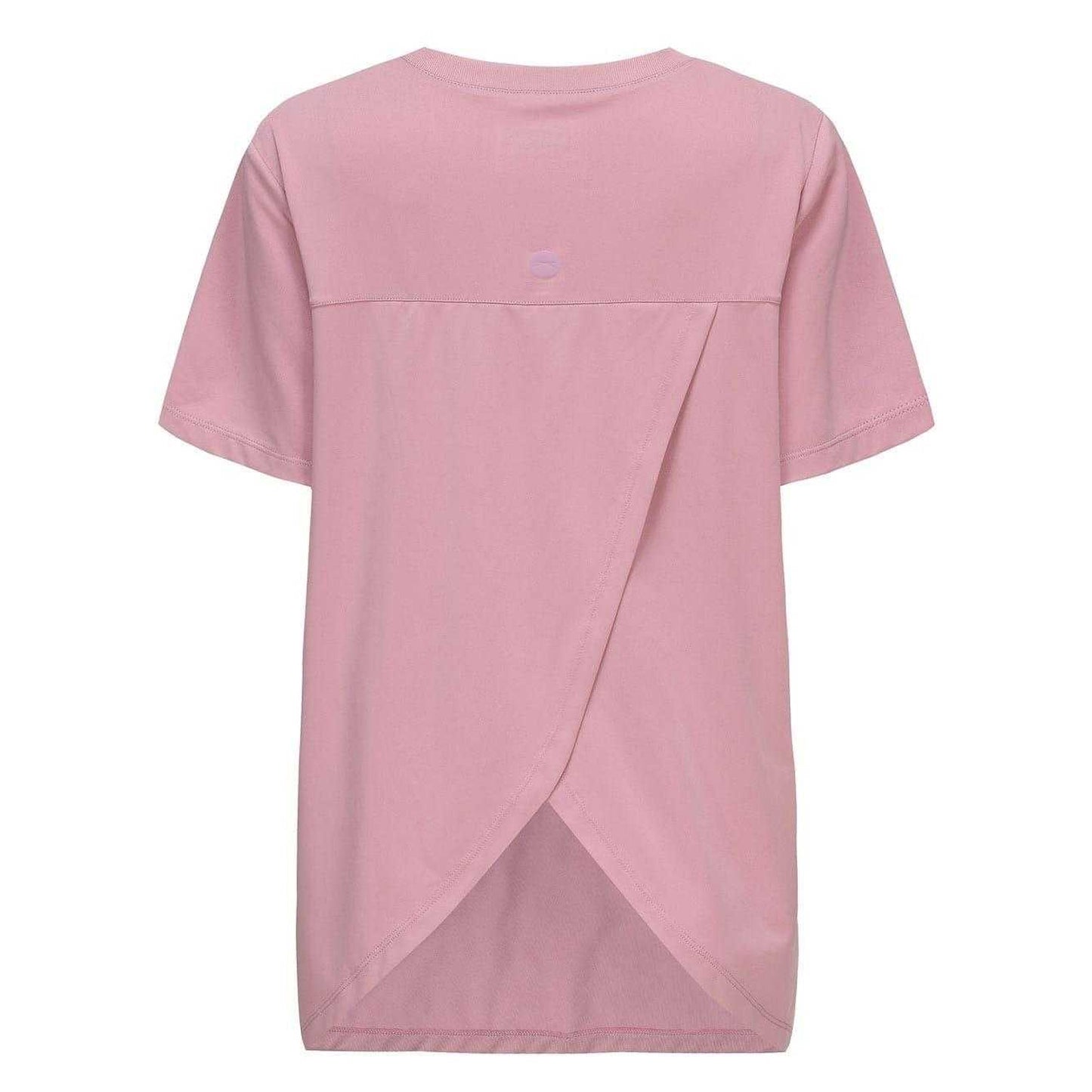 Pink - Back - Slazenger Womens-Ladies Crossover Hem Training T-Shirt