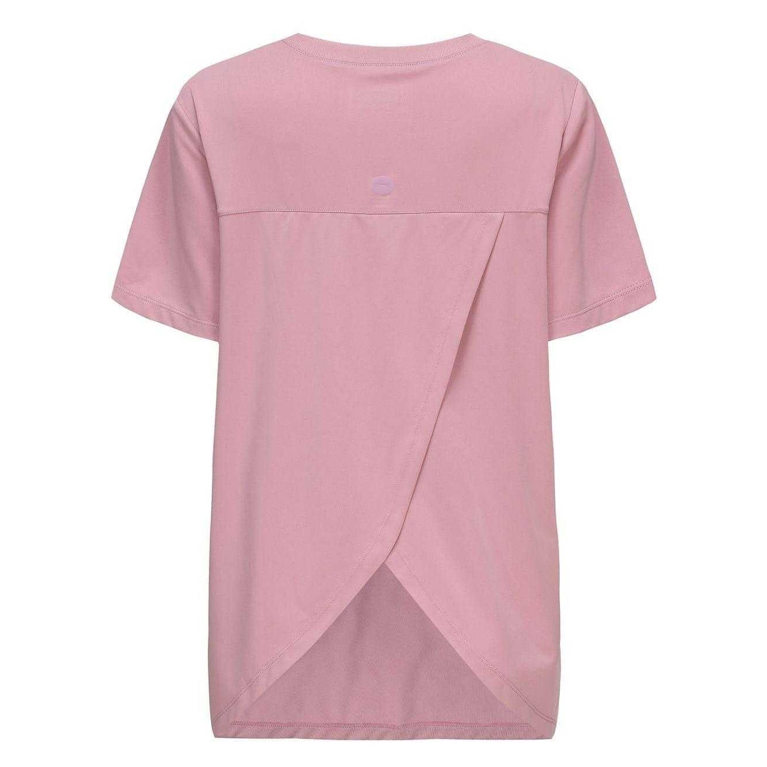 Pink - Back - Slazenger Womens-Ladies Crossover Hem Training T-Shirt