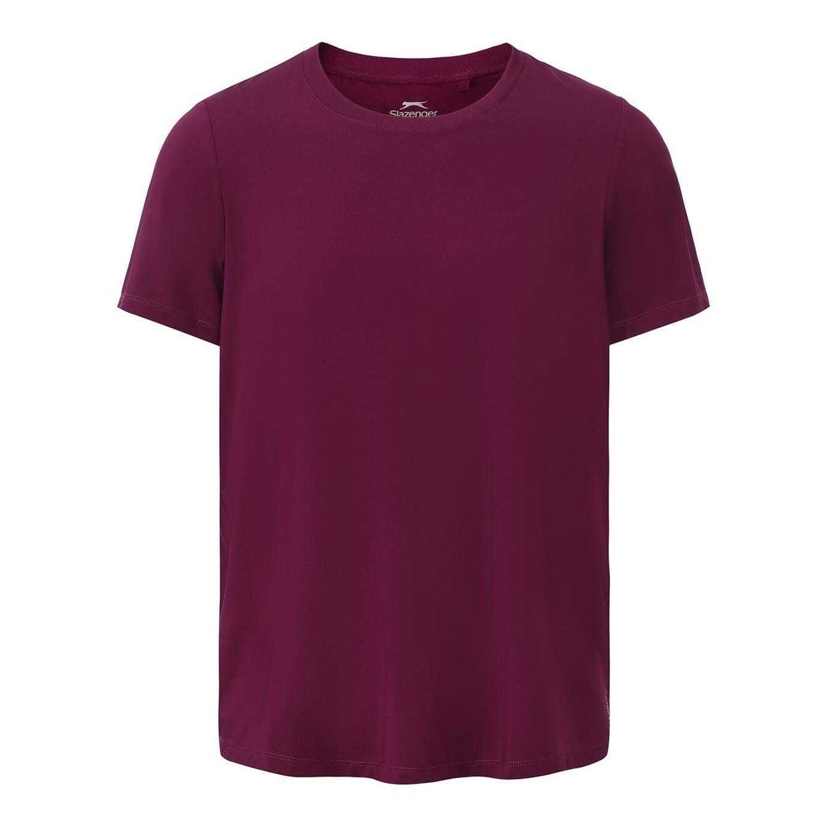 Plum - Front - Slazenger Womens-Ladies Crossover Hem Training T-Shirt