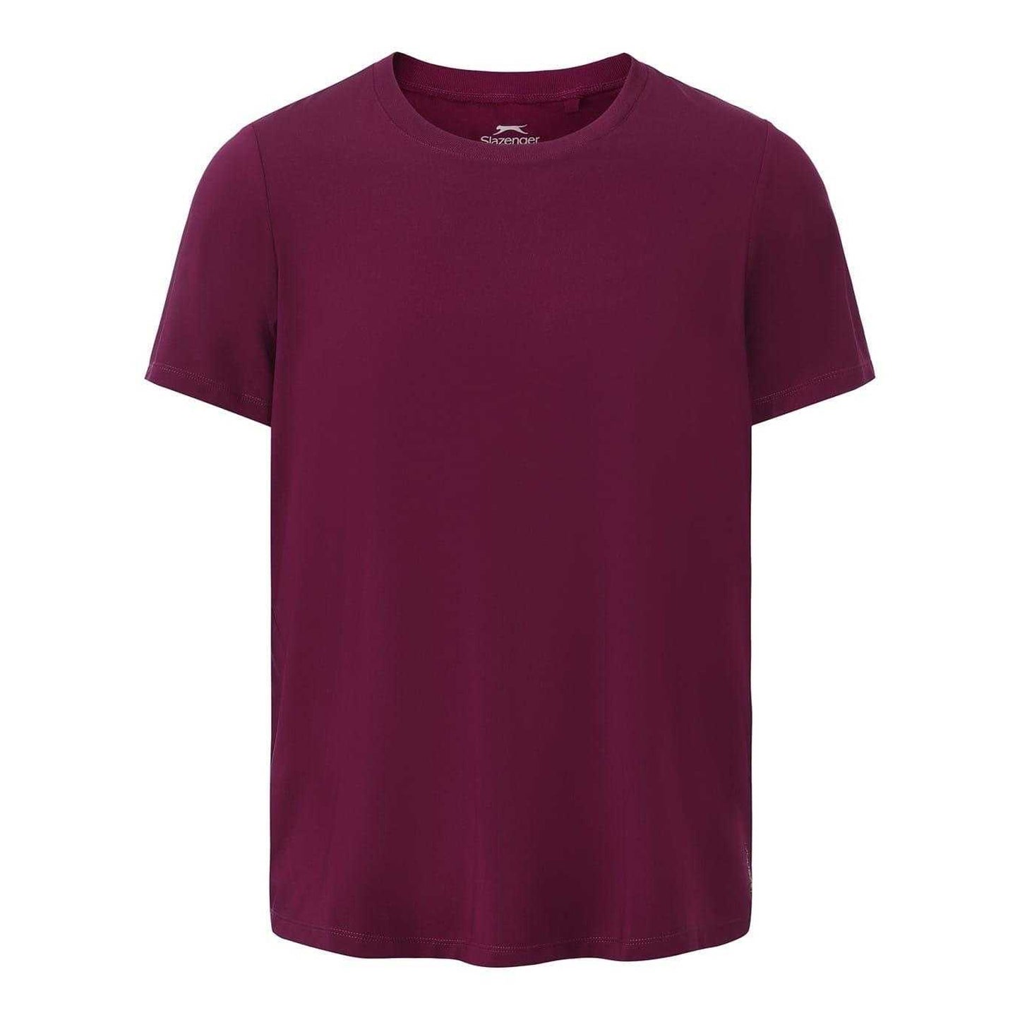 Plum - Front - Slazenger Womens-Ladies Crossover Hem Training T-Shirt