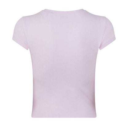 Pink - Back - Jack Wills Womens-Ladies Lettering Cropped Slim T-Shirt